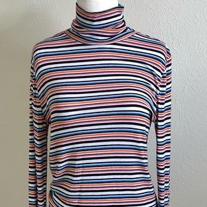 GAP Multicolored Striped SoftRib Turtleneck